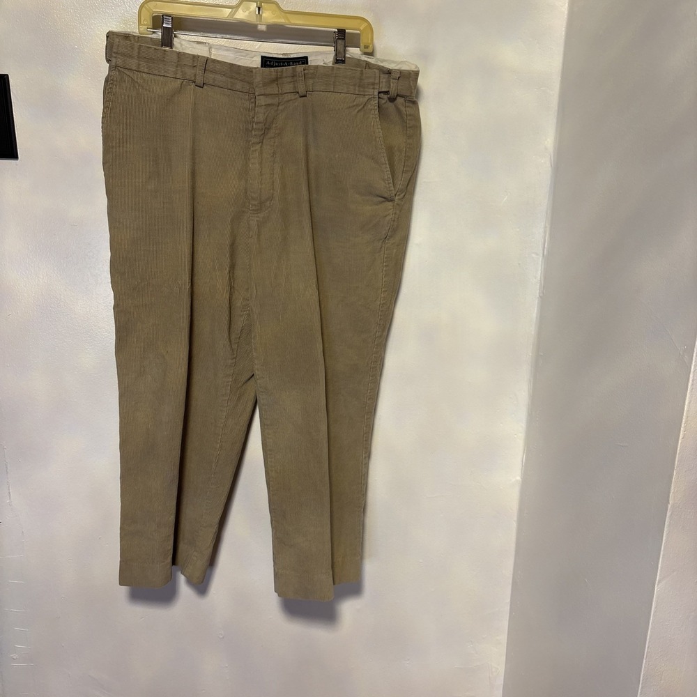 Vintage Adjust -A-Band Casual Pants Mens38S Beige Corduroy